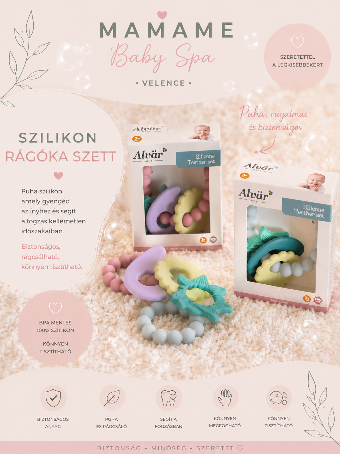 Szilikon rágóka szett